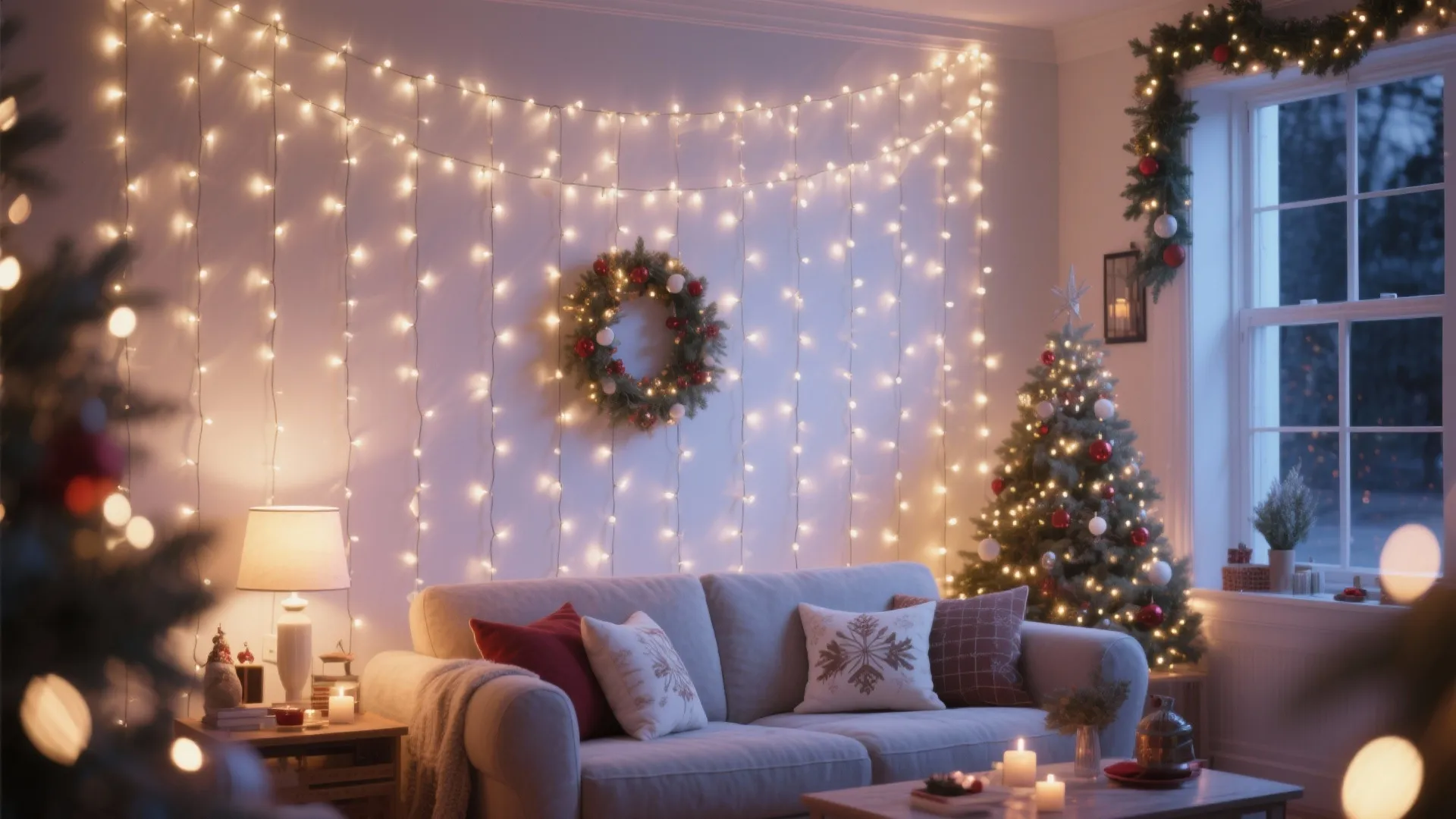 3. Twinkling Fairy Light Walls