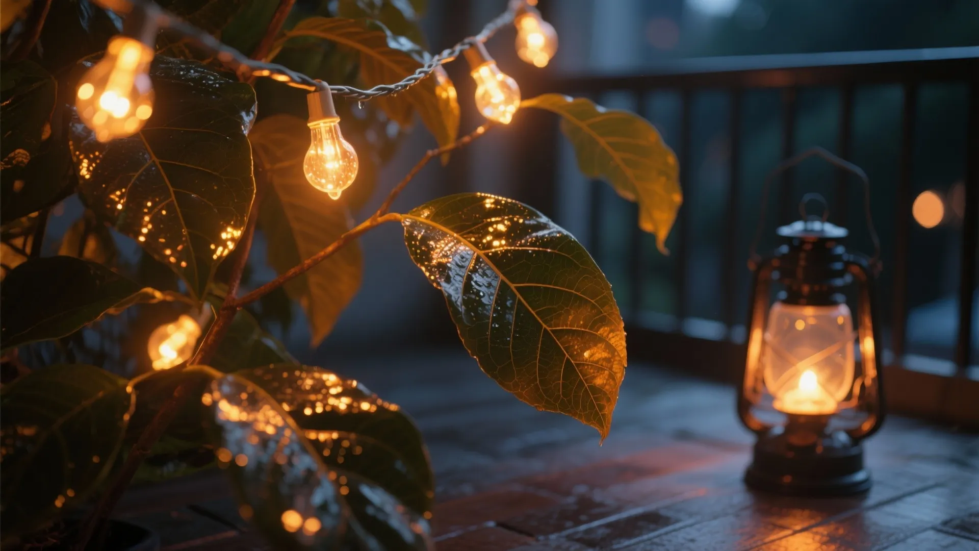 4) Night glow garden: “Fairy lights, grounded roots.”