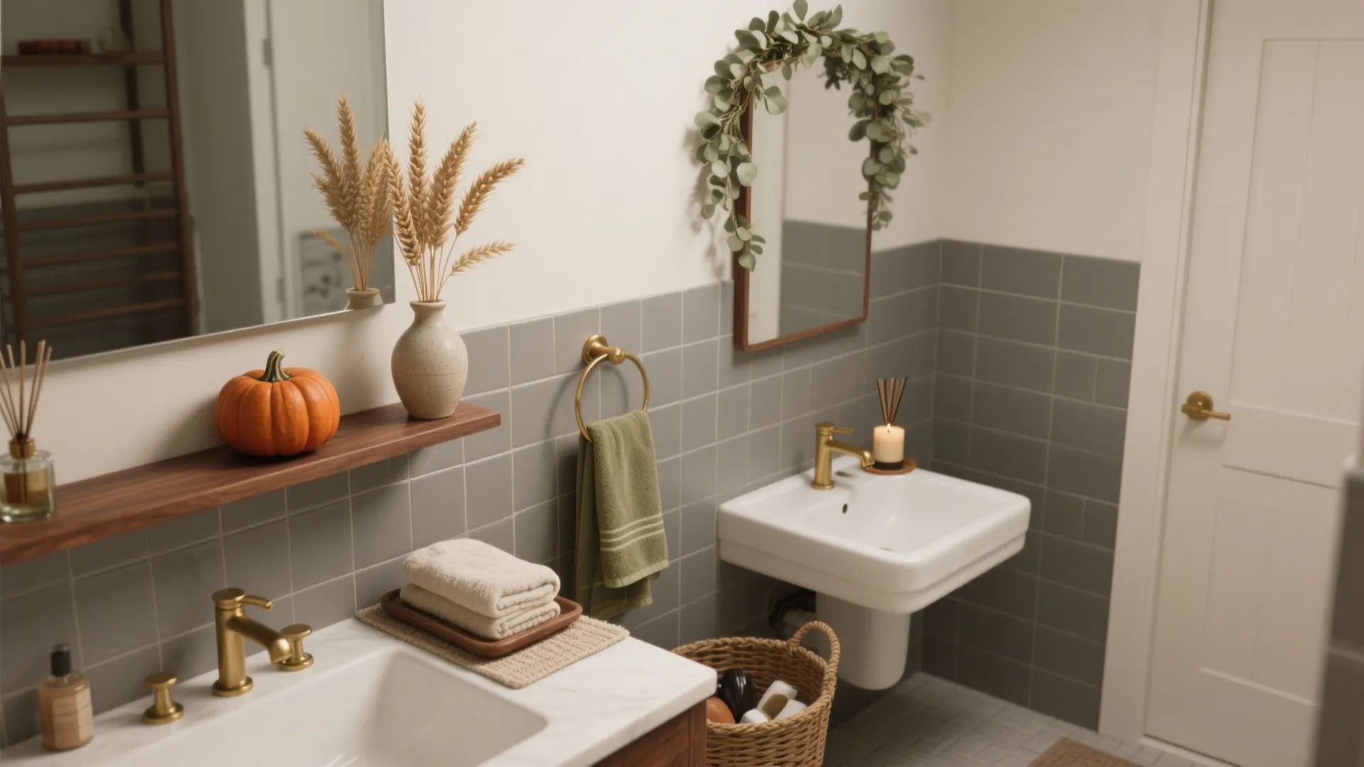 5 Thanksgiving Bathroom Decor Ideas for Small Spaces: A senior interior designer’s cozy, guest-friendly take on Thanksgiving bathroom decor—designed for tiny spaces and real life