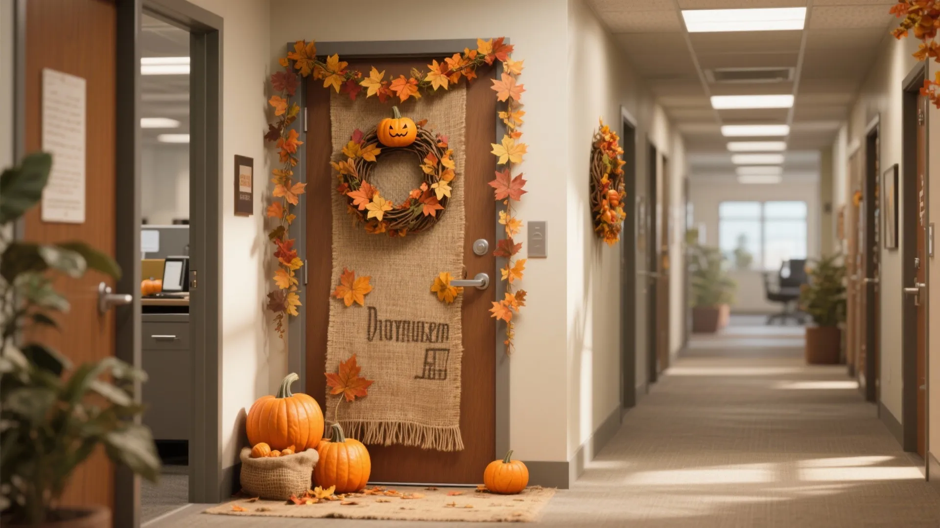 Fall office door decorating ideas