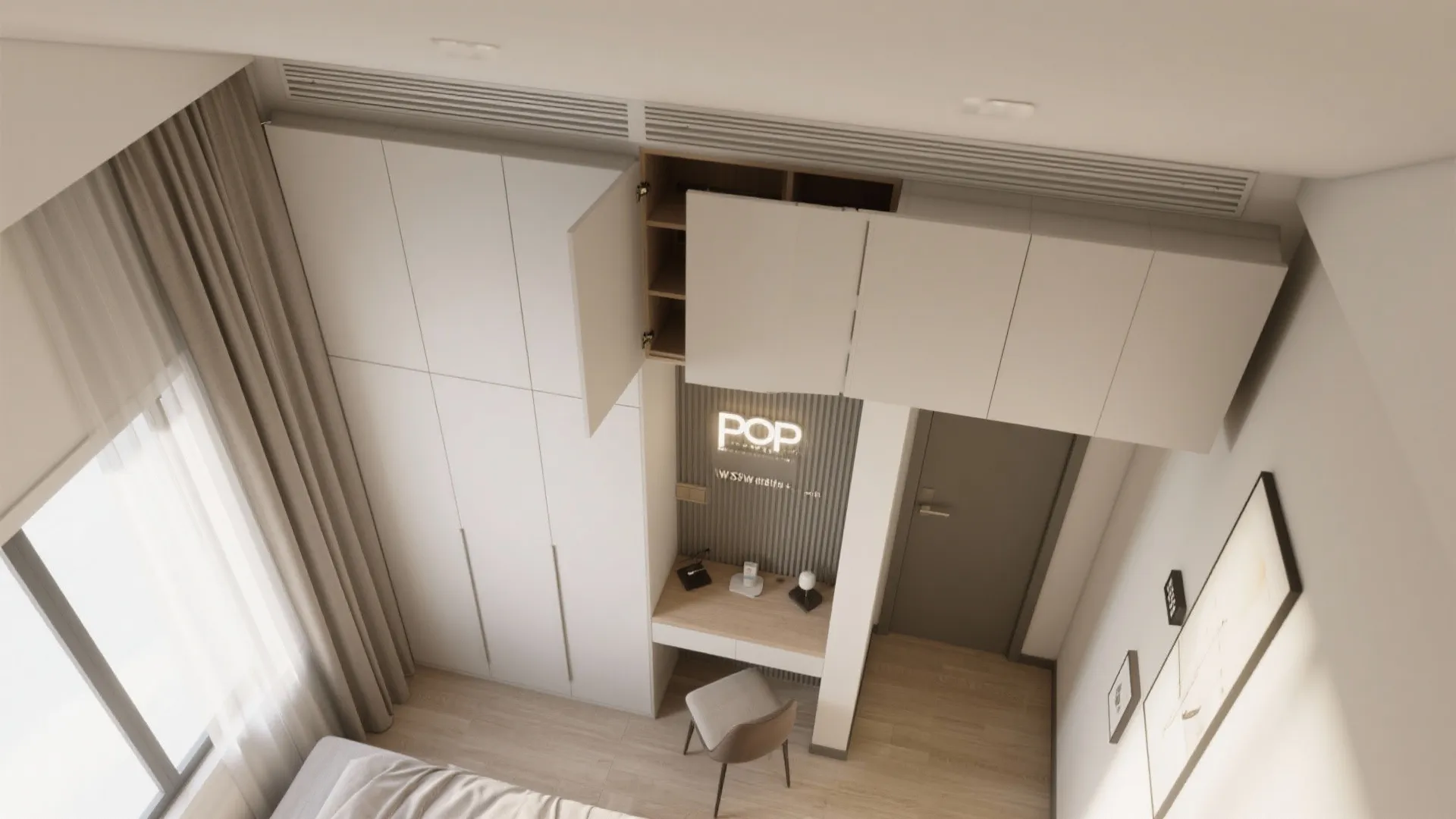 POP False Ceiling with Hidden Storage