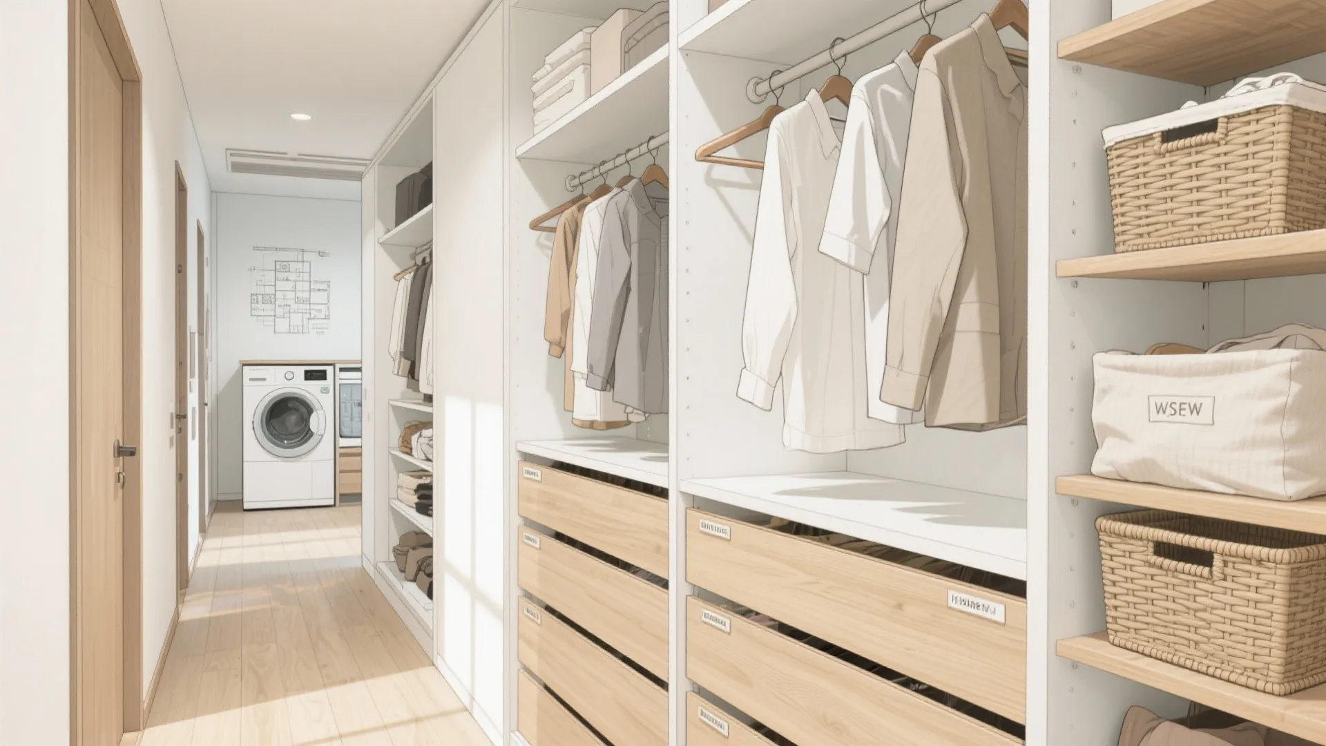 Tips 5: ファミリークローゼットは“並走収納”で家事時間を短縮（収納技巧・日本都市）