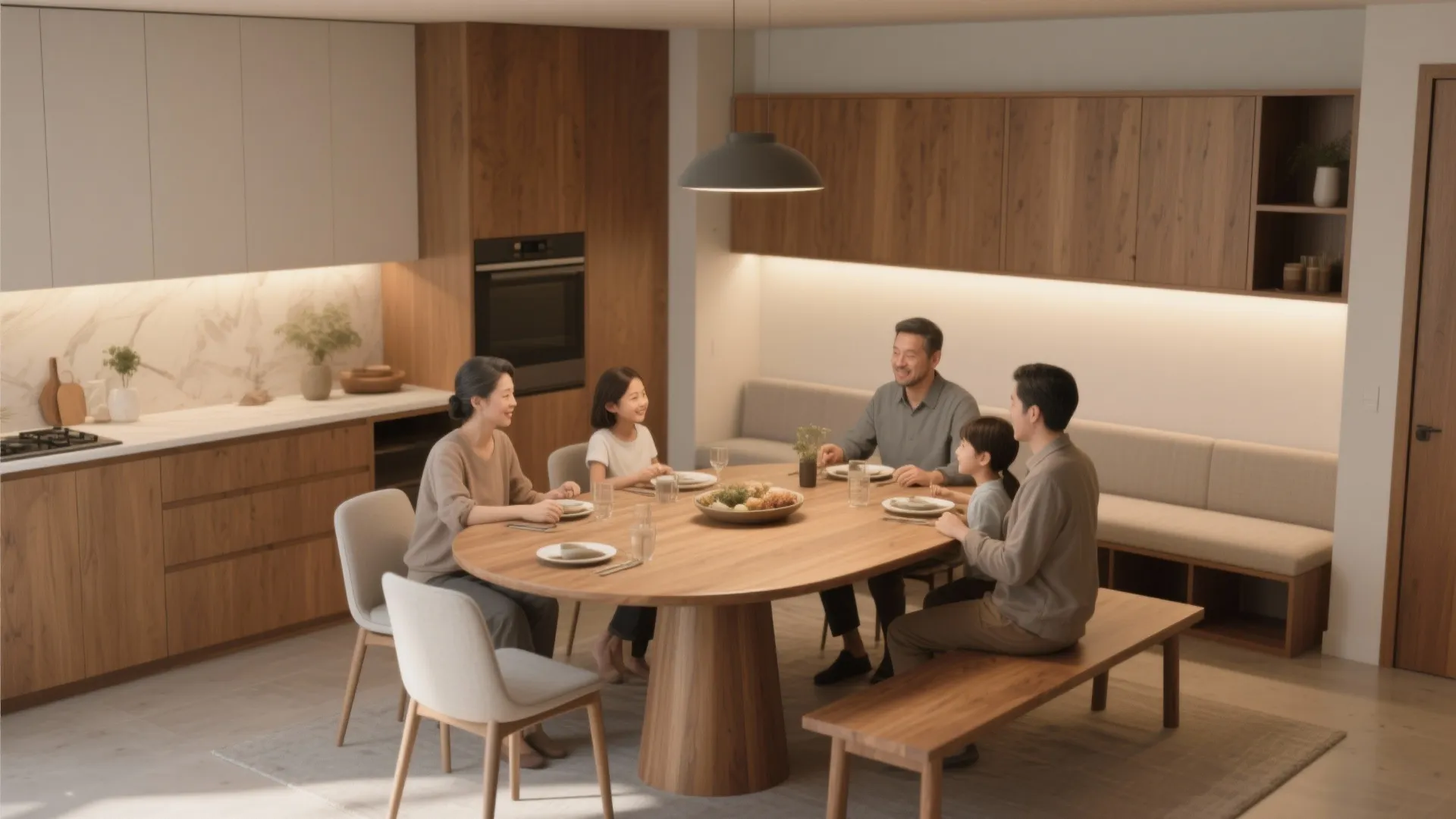 2. Comfortable Family Dining (8–10 ft / 2.4–3 m wide)