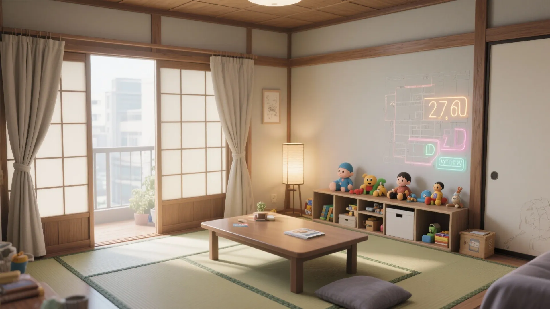 Tips 2: 和室or洋室を“家族室”に統合し、東京小户型でもゾーニングを緩やかに