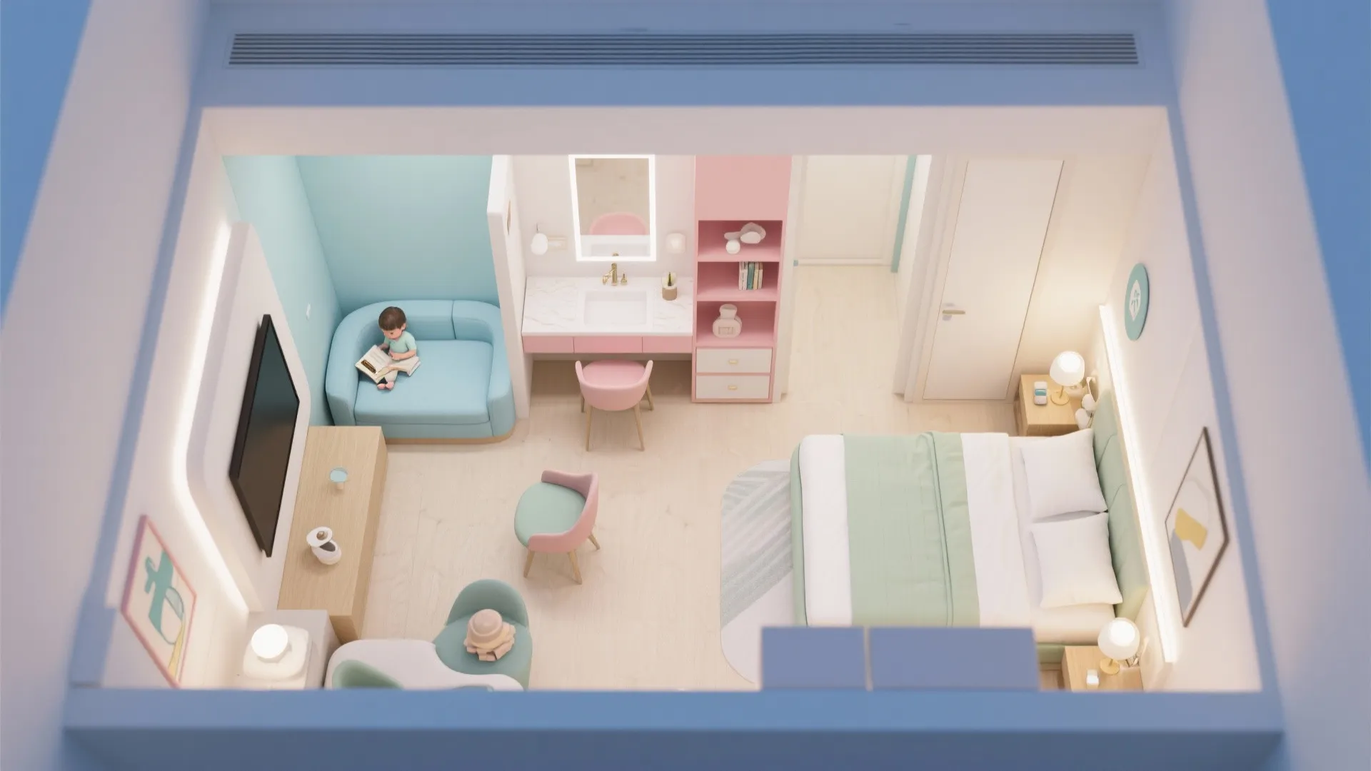 Soft Pastels + Warm White (Family-Friendly)