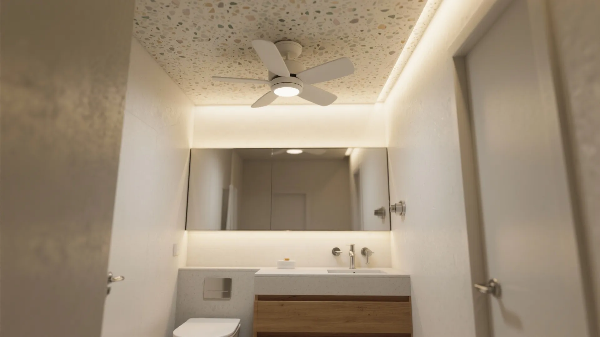 Fan-and-light combo to declutter a tight ceiling