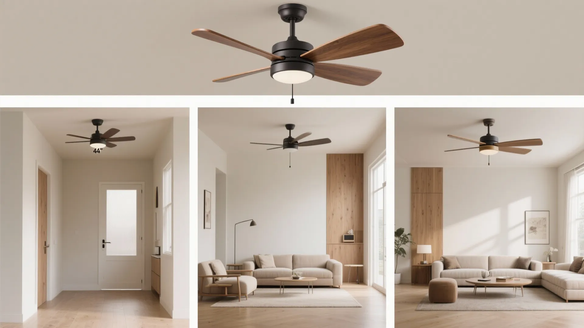 5) Proportion and blade span: 44, 52, 60 inches