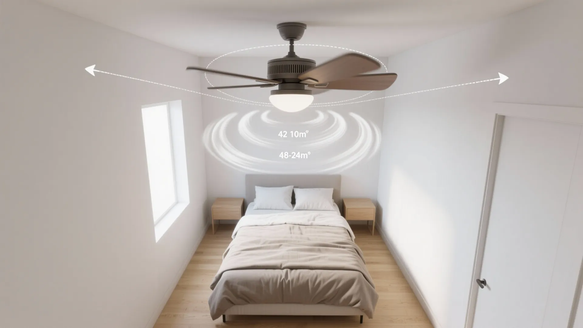 Right-size blade span (and CFM) to room dimensions