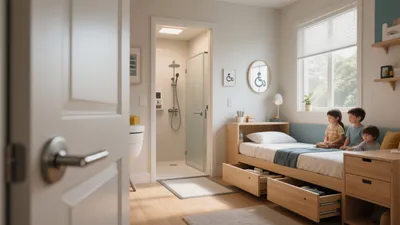 Accessible Kids Bedroom with Attached Bathroom Design