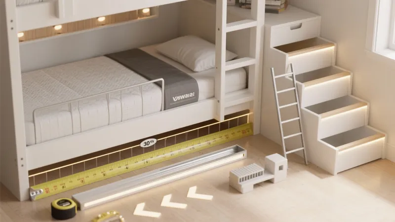 Smart Bunk Bed with Built-In Storage & LED Lighting