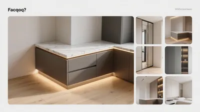 Modern Kitchen Design with Marble Countertop & LED Lighting