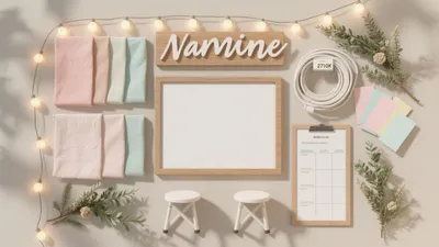 Soft Pastel Home Office Design with Warm Lights