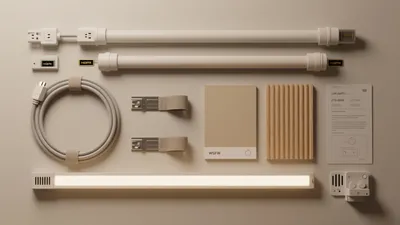 Modern Home Office Lighting & Cable Management Kit