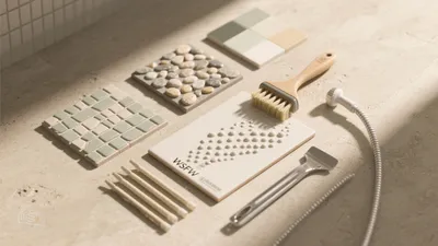 Bathroom Renovation Materials Palette & Tools