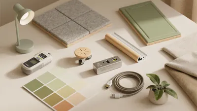 Modern Home Office Design with Soft Green Accent