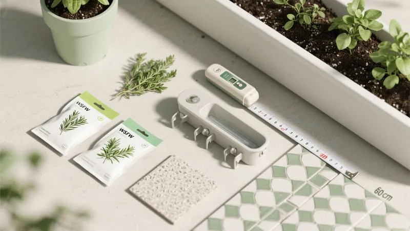 Green-Themed Kitchen Herb Garden Design