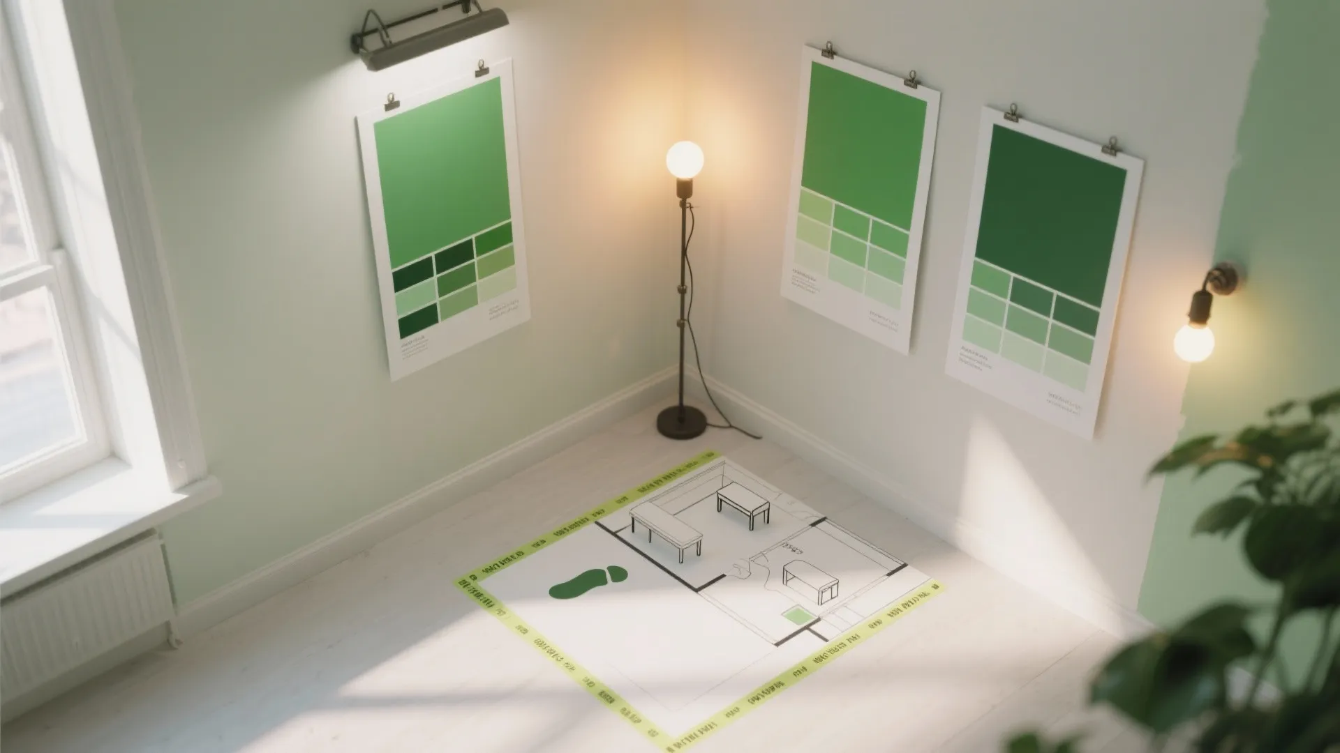 8) What’s a versatile green room color combination for renters?