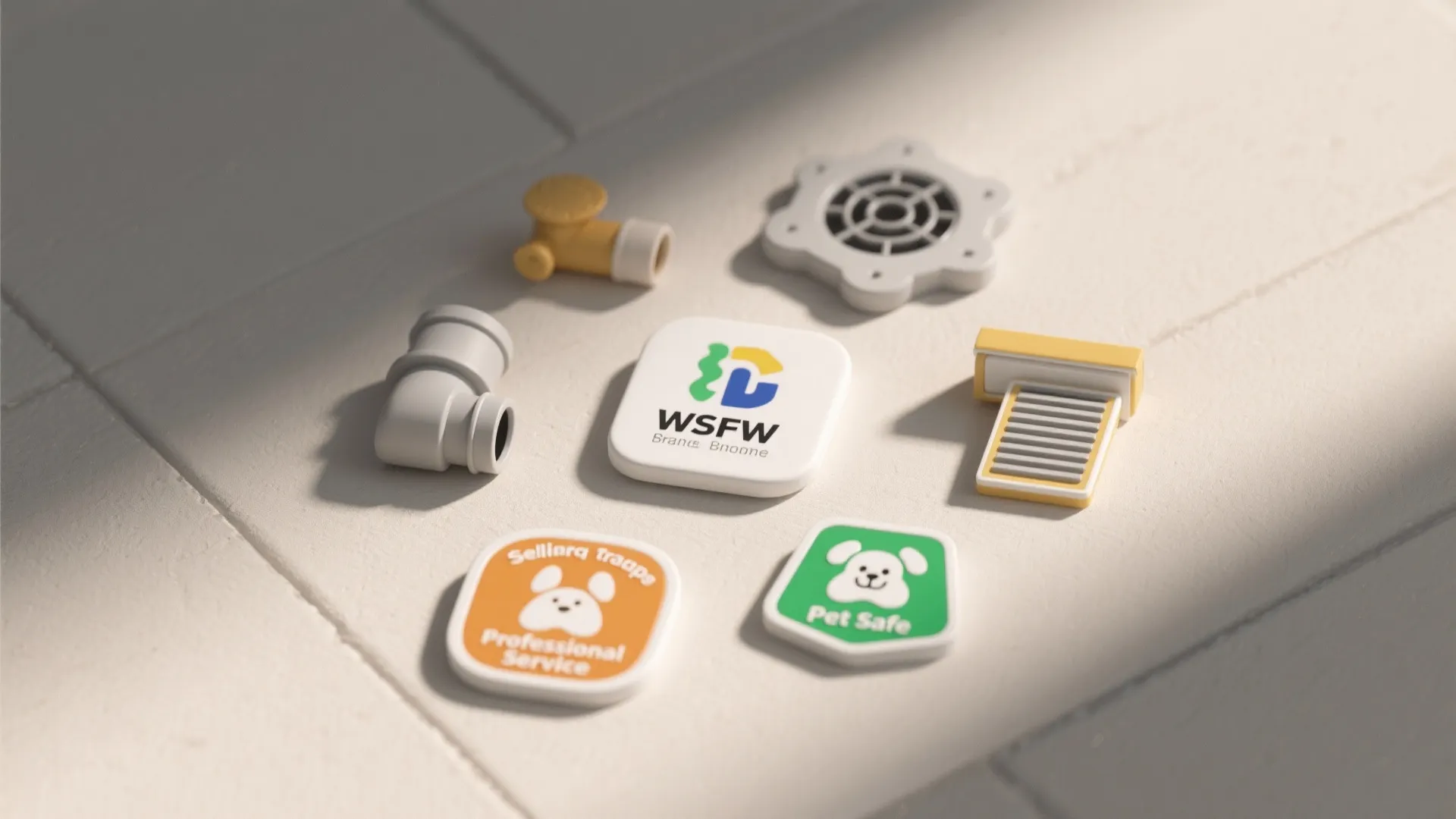 Flatlay infographic with icons for sealing, traps, ventilation, professional service, and pet-safe options.