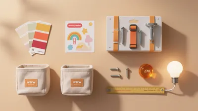 Organized Home Office Accessories with Warm Tones