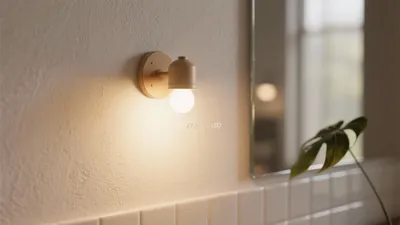 Warm Bathroom Wall Lighting with Textured Finish
