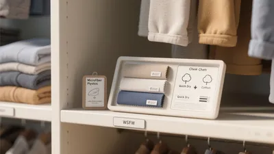 Organized Closet with Material Samples and Labels