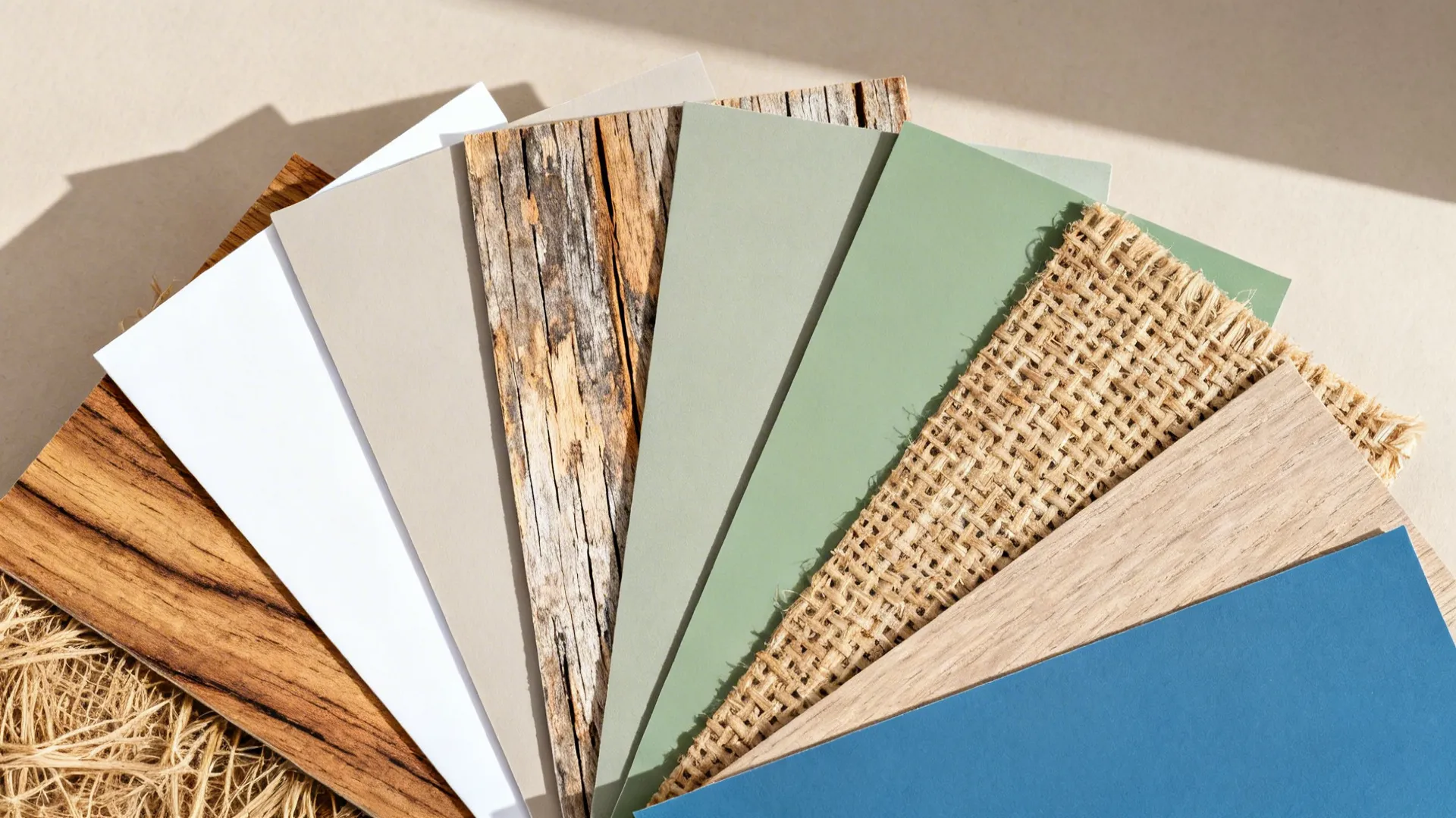 Color swatches and material samples showing farmhouse-friendly neutrals and alternatives.