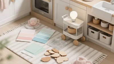 Soft Pastel Kitchen Design with Playful Touches