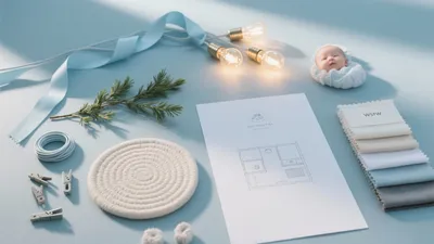 Serene Baby Nursery Design with Soft Blue Tones
