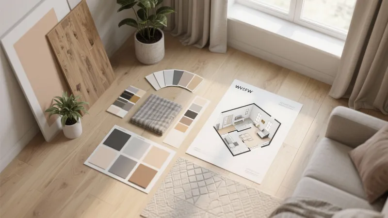 Neutral Interior Design Planning with Material Samples