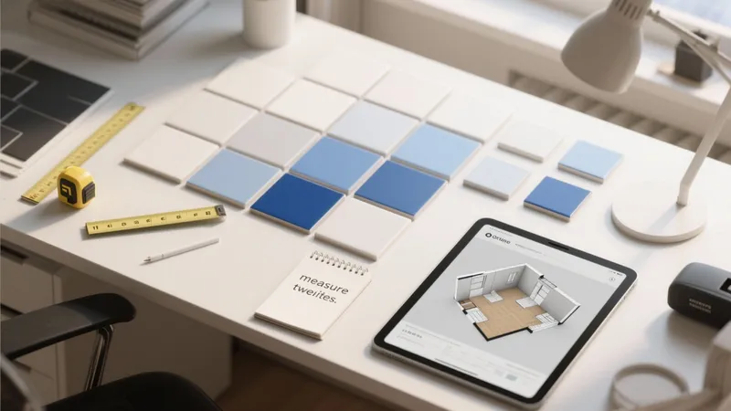 Modern Home Office Design with Blue Accent Palette