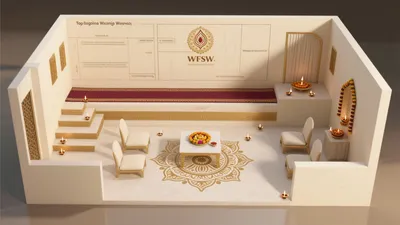 Indian Wedding Ceremony Space with Gold Accent