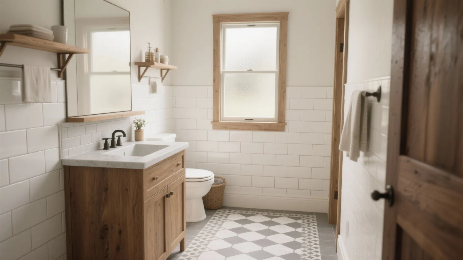 Farmhouse Bathroom Tile Ideas: 5 Inspiring Looks: Practical, cozy tile ideas I use to make small farmhouse bathrooms feel warm, textured, and surprisingly modern