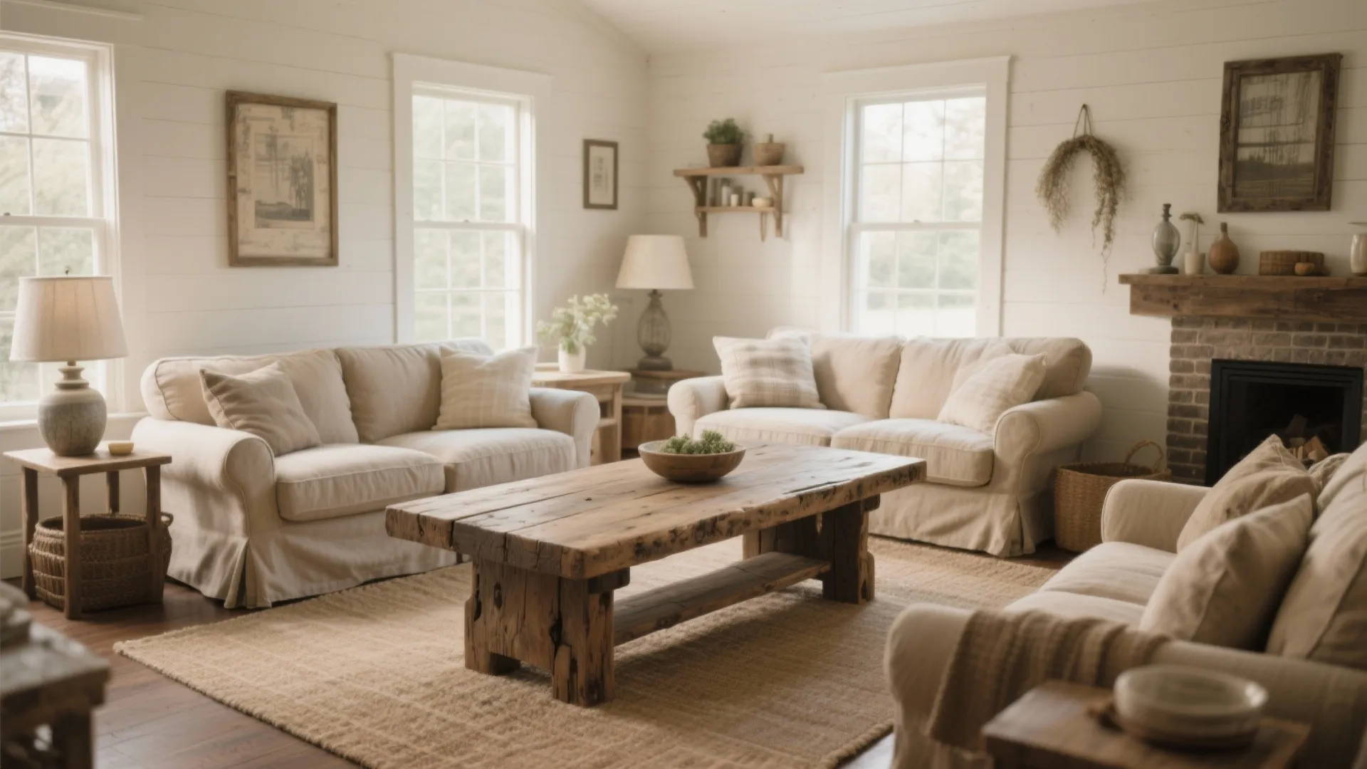 2. Oversized Farmhouse Coffee Table