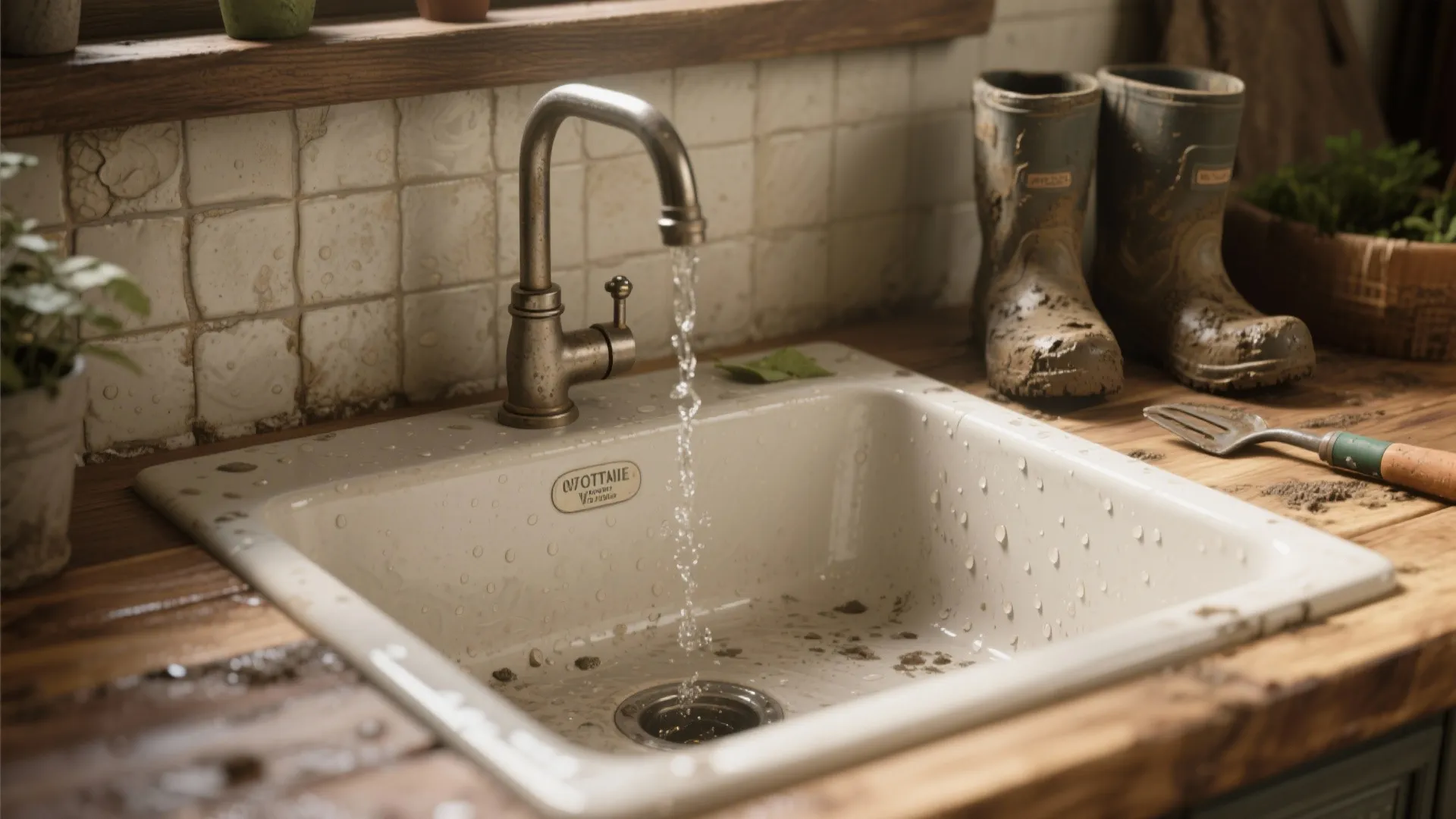 4. Deep farmhouse-style sink for heavy-duty tasks