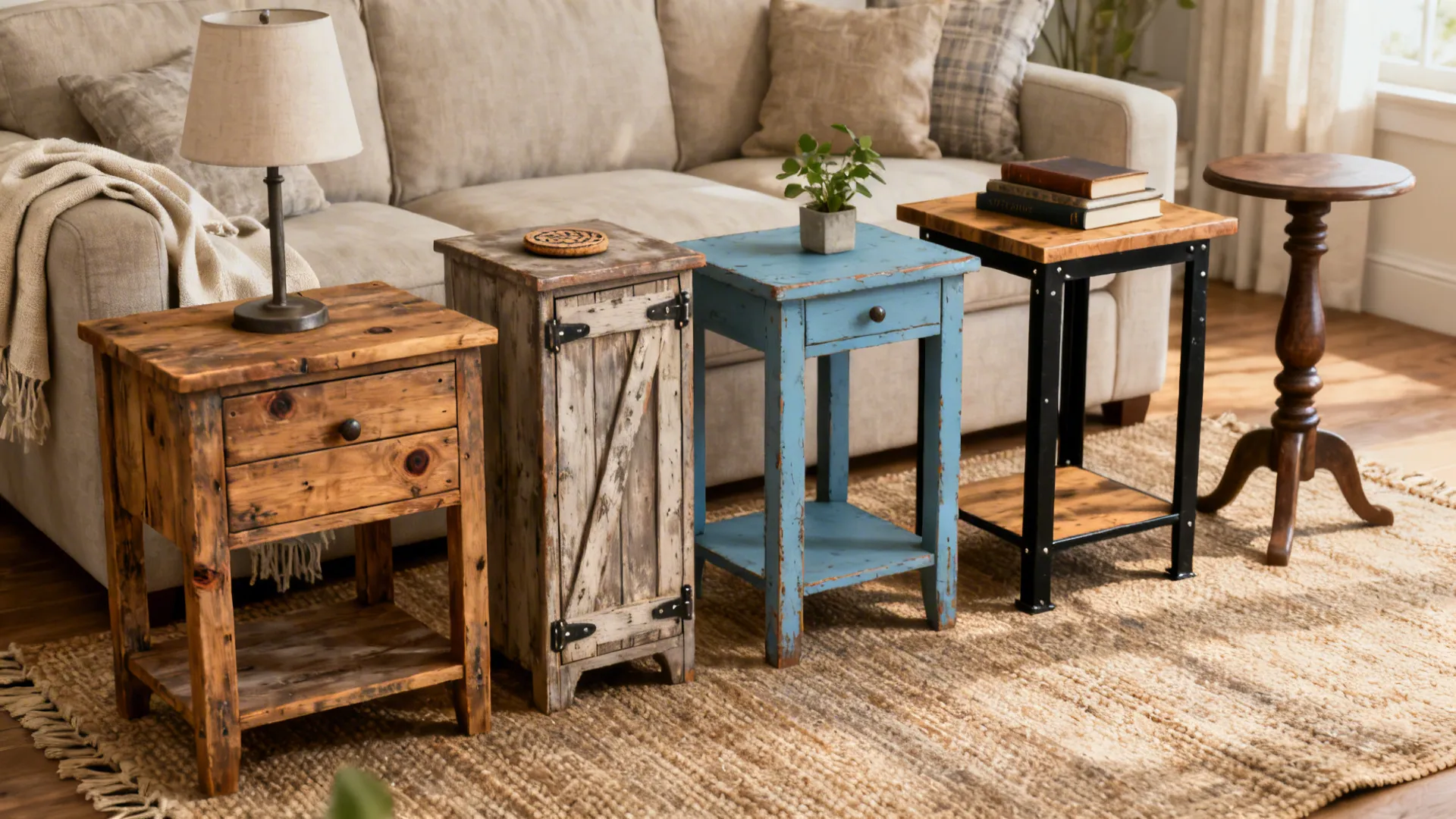 5 Farmhouse End Table Ideas for Living Rooms