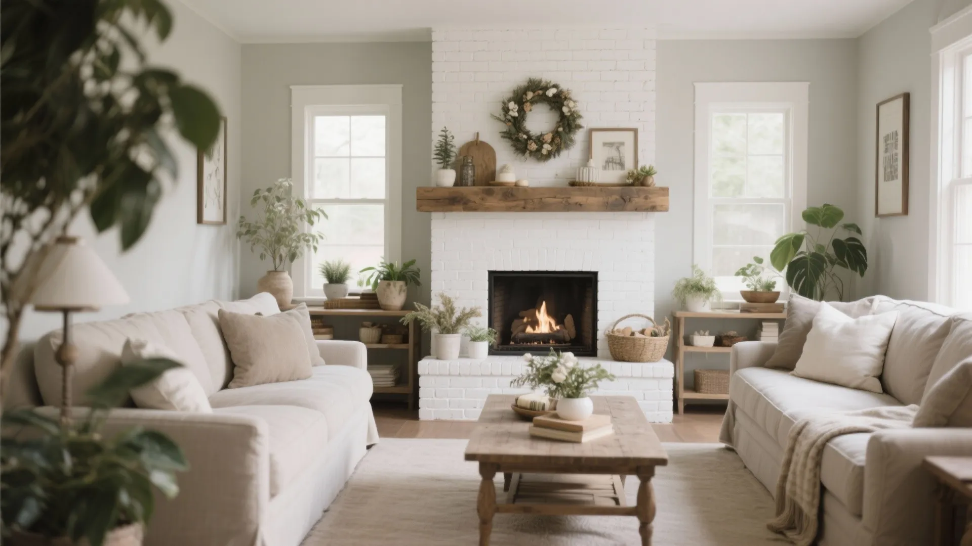 9. Farmhouse-Inspired Fireplaces
