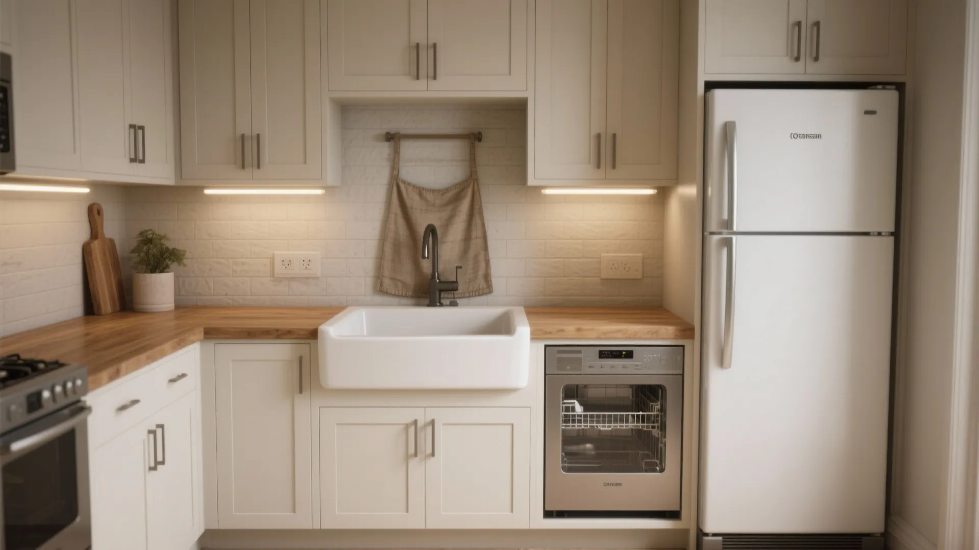 4. Farmhouse sink and hidden appliances