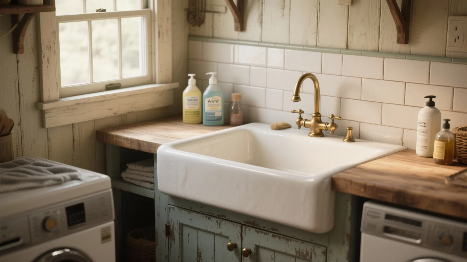 Farmhouse Sink Nook for Hand Care and Stain Treatment