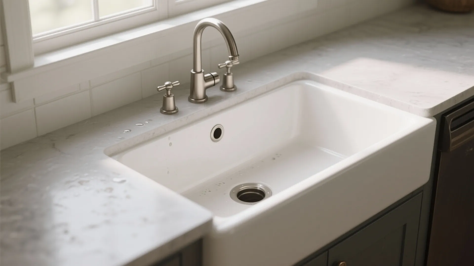 1. Classic symmetry with a farmhouse sink