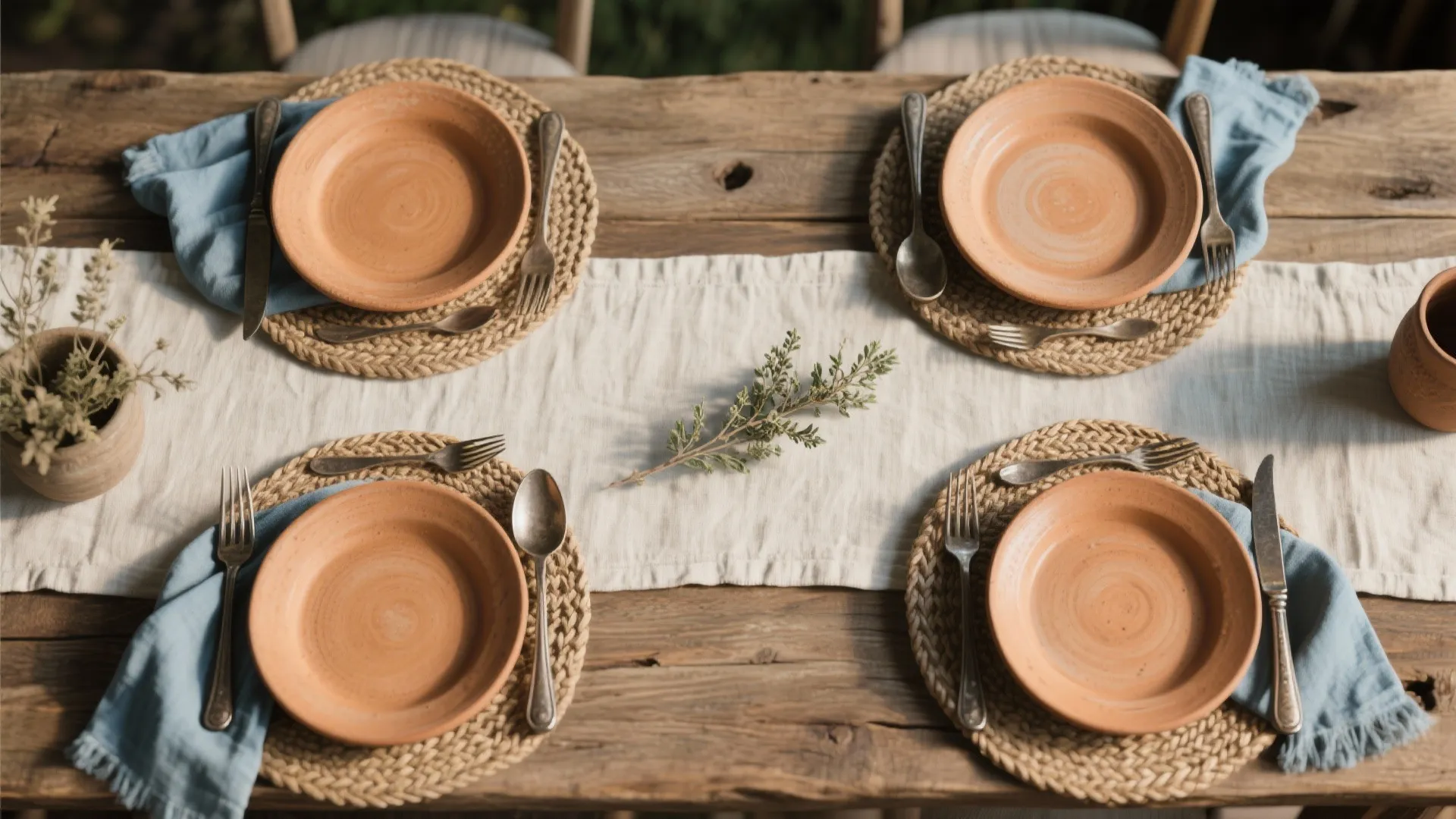 1. Rustic Farmhouse Table Settings