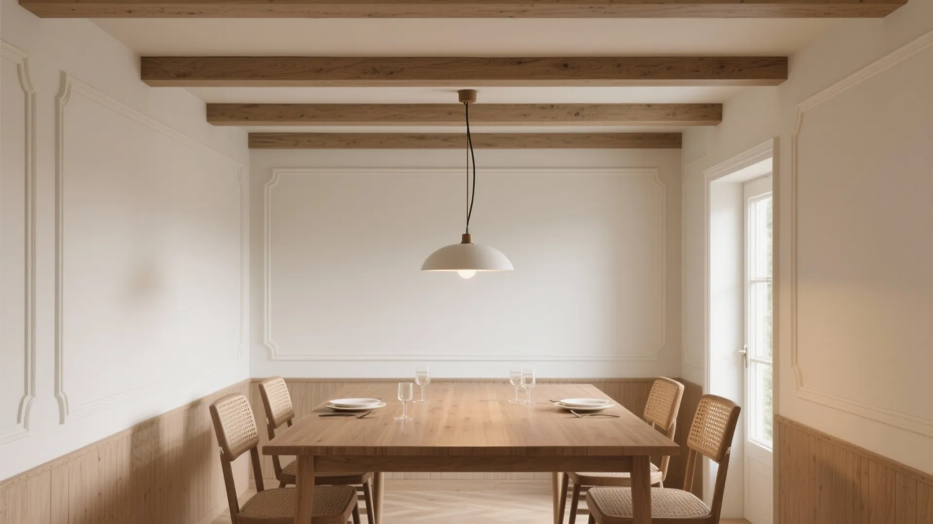 Coffered or Faux-Beam Frames in Small Rooms