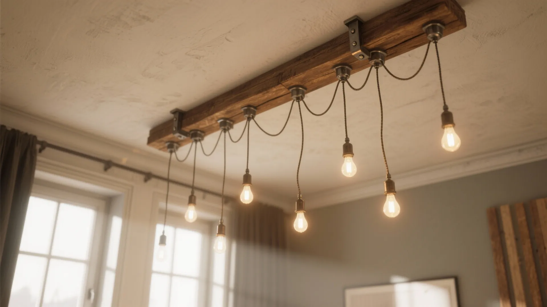 5. Track-Like Hanging on a Faux Beam