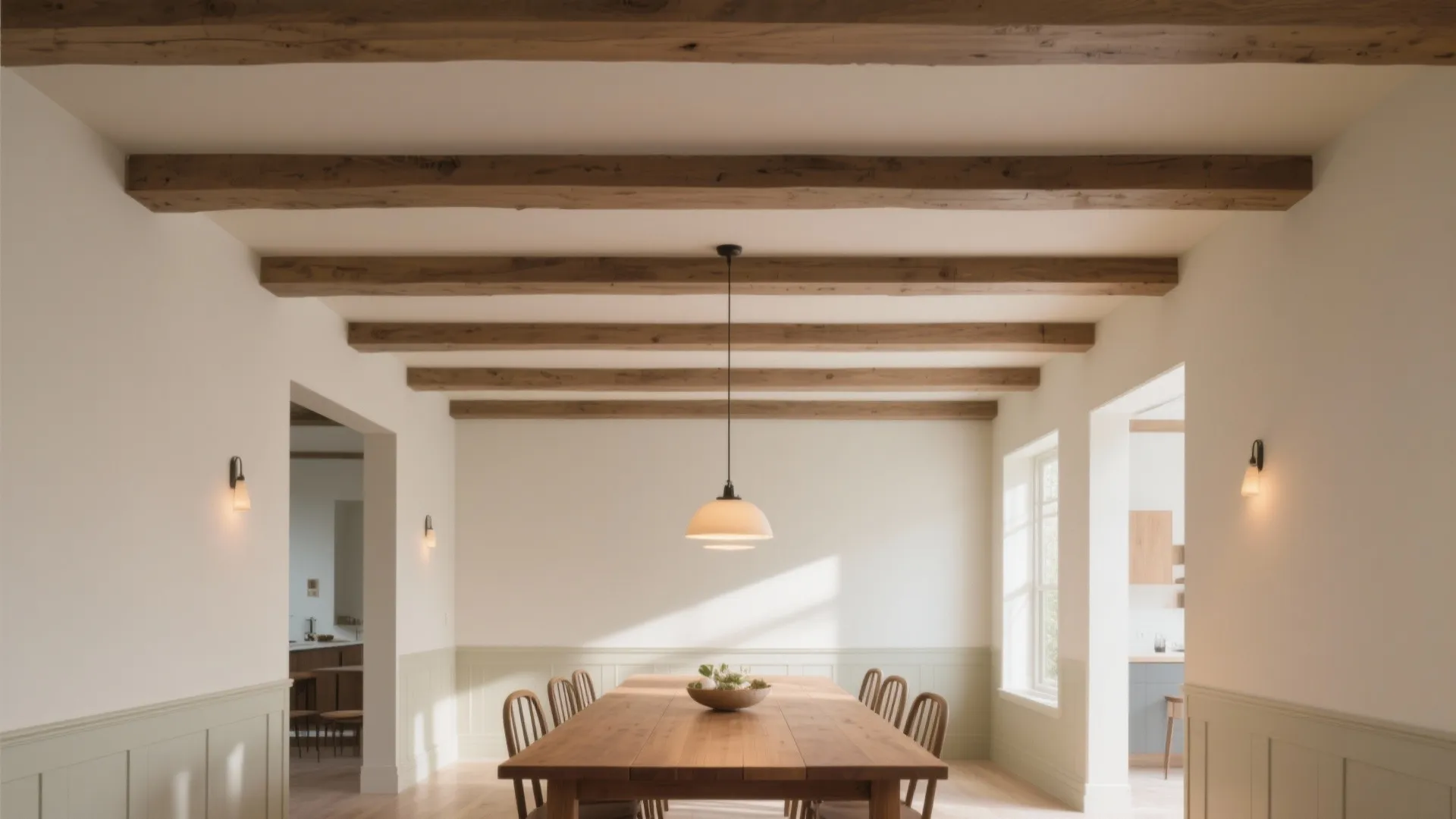 4. Faux Beam Illusion to Add Warmth