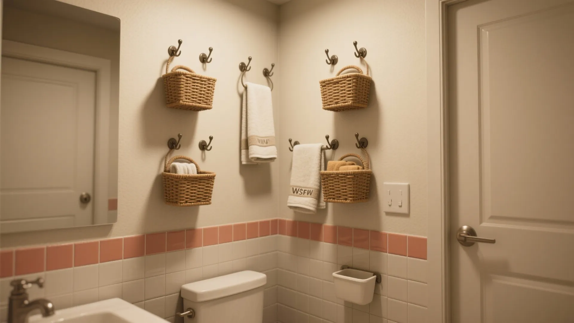 3. Create a faux built-in with clever hooks and baskets