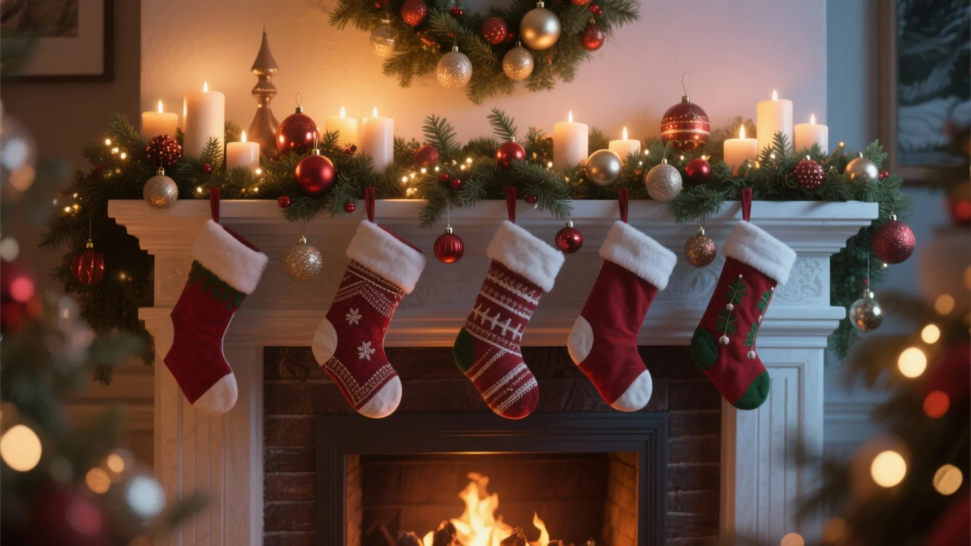 8. Fireplace Stocking Displays