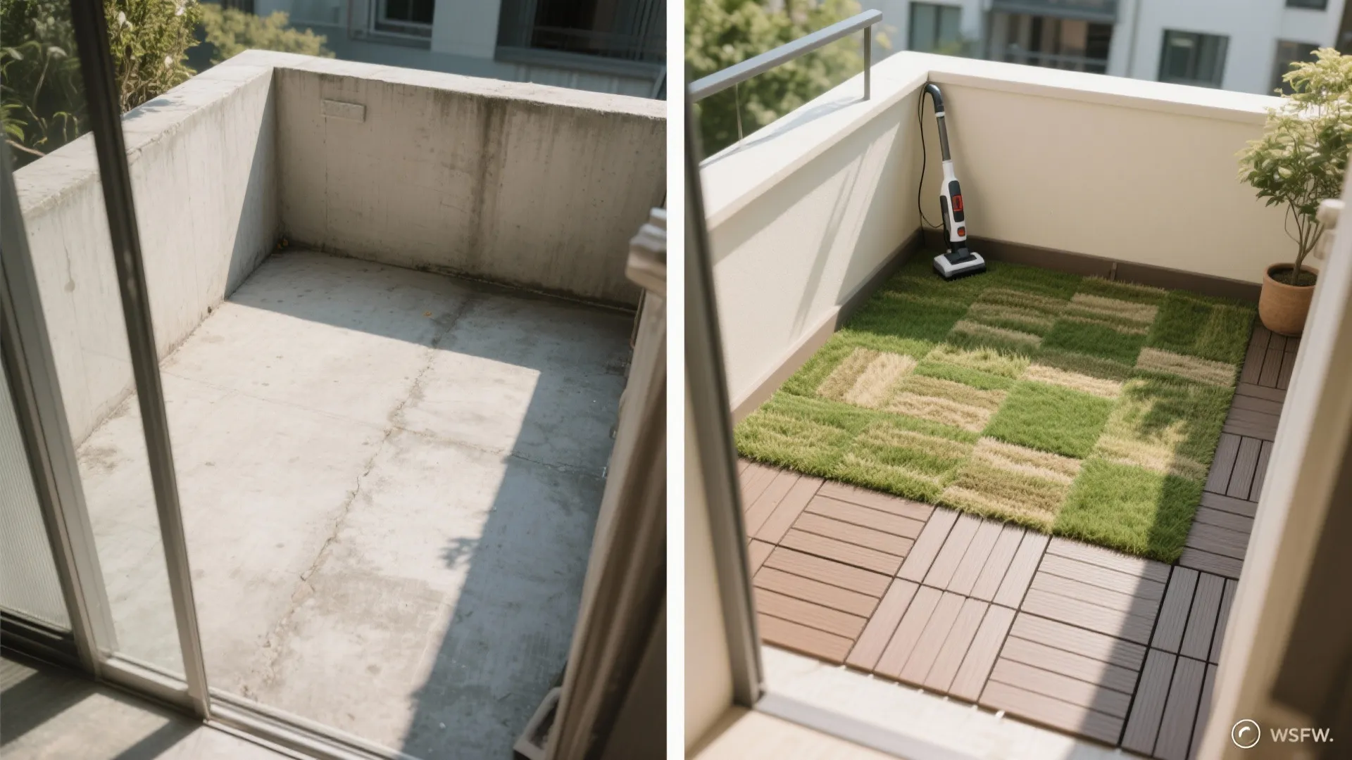 Faux Grass Rugs with Modular Deck Tiles