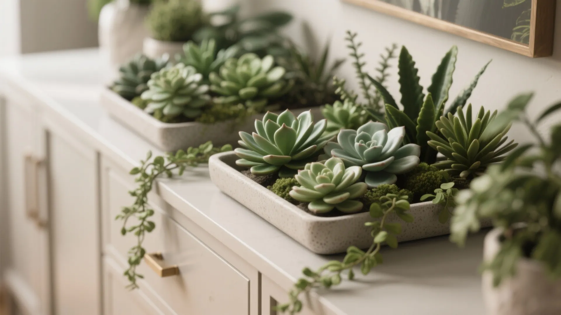 3. Low-maintenance greenery and faux plants