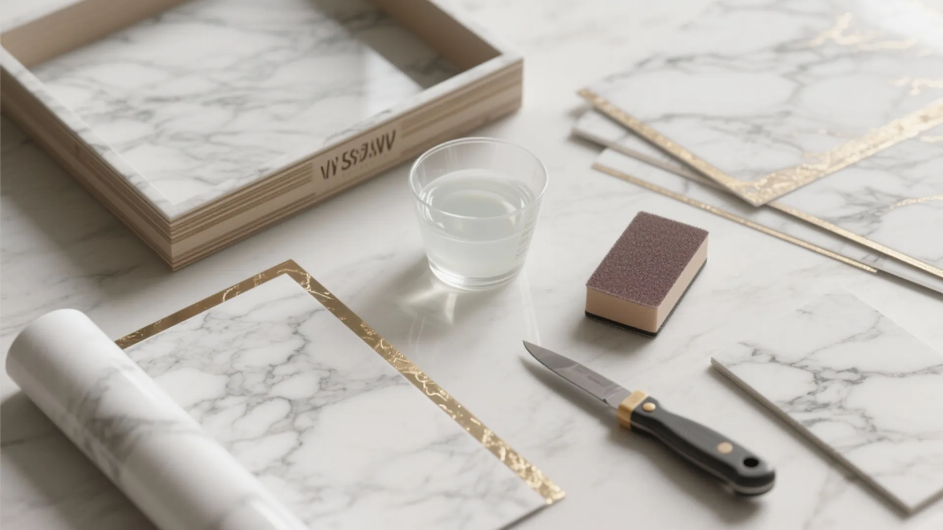 1. Faux Marble Accents