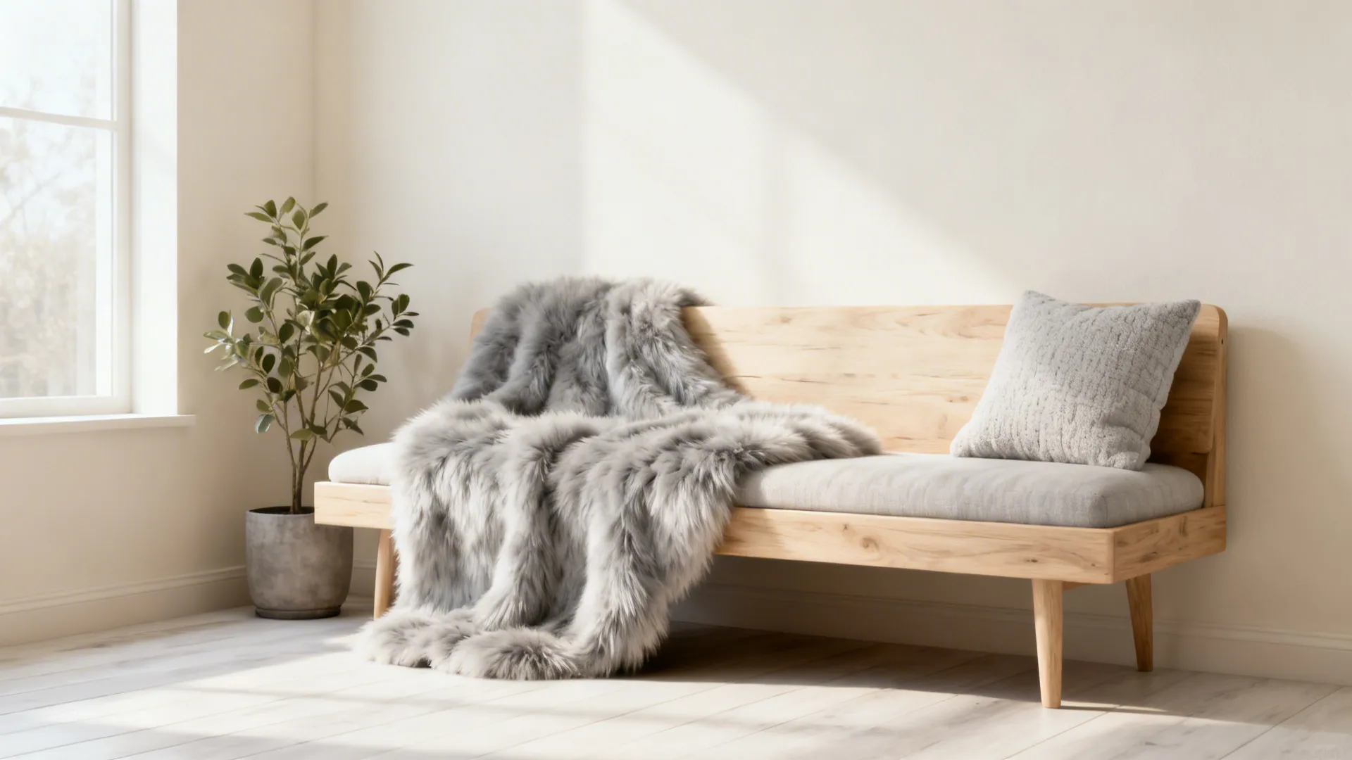 2. Faux sheepskin for Scandinavian charm