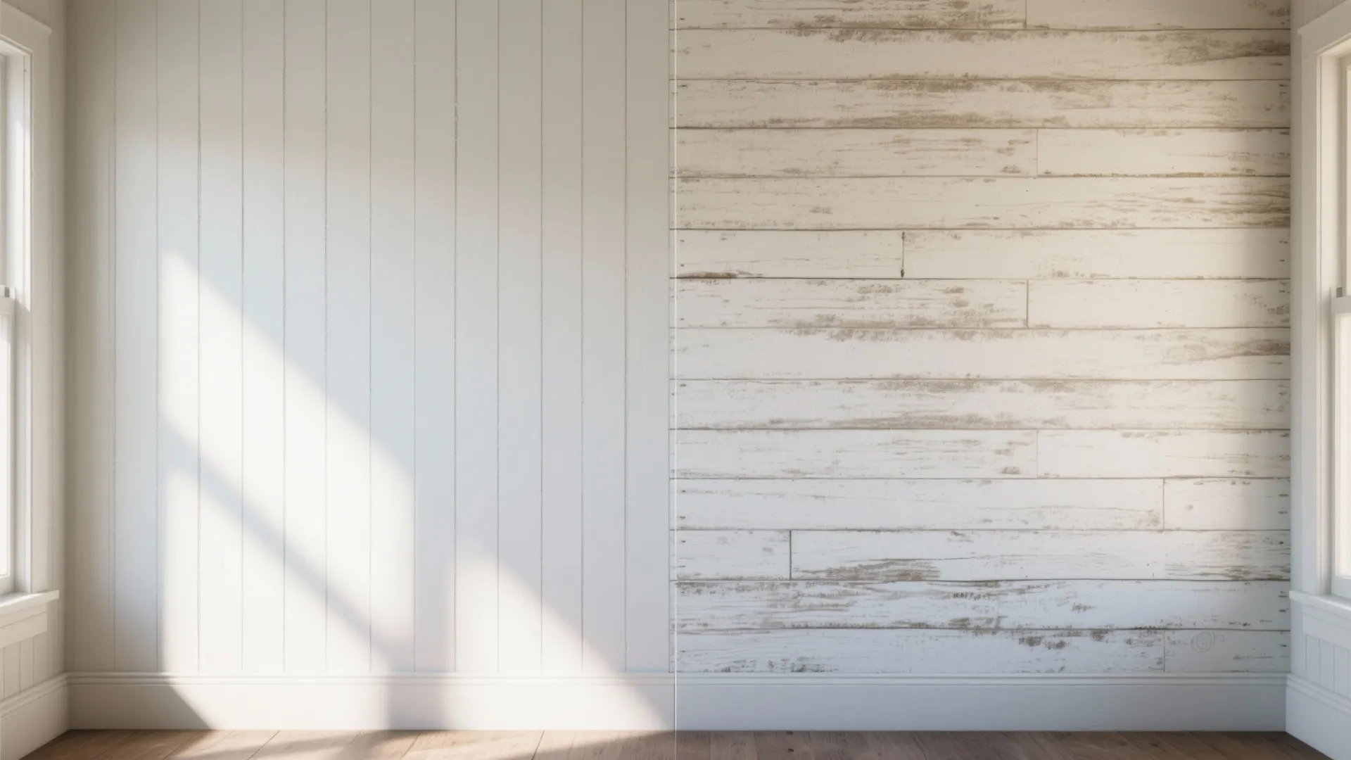 5. Faux Shiplap and Weathered Finish